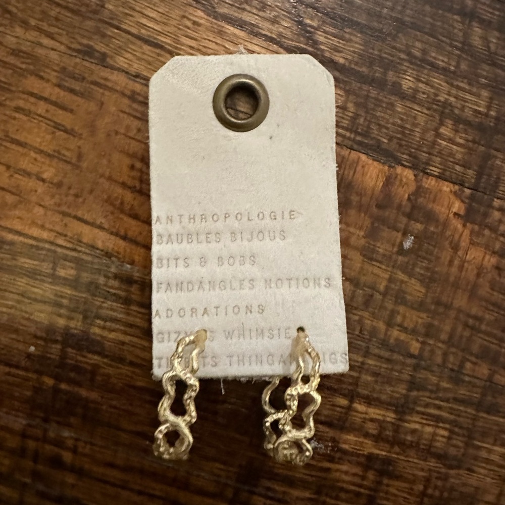 NWT gold Anthropologie hoops!
